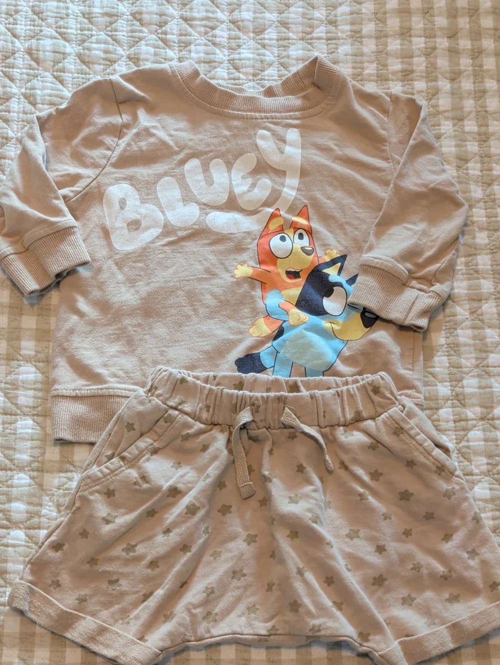 Lucy Beige Bluey Character Pajama Set